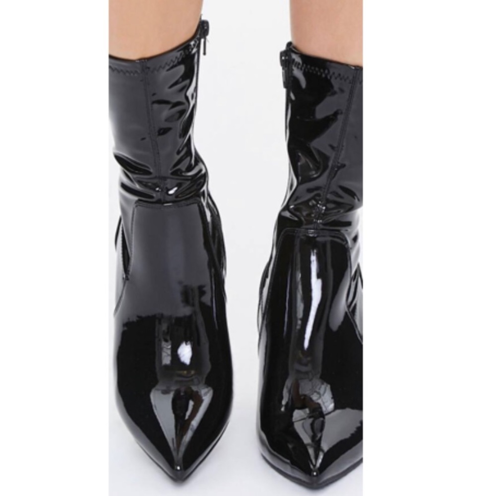 forever 21 latex heels with clear heel